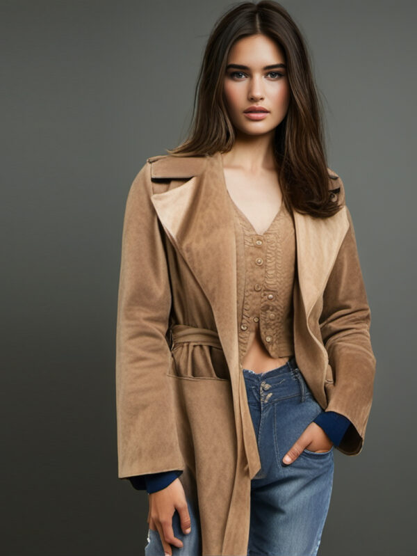 Camel Belted Trench Coat