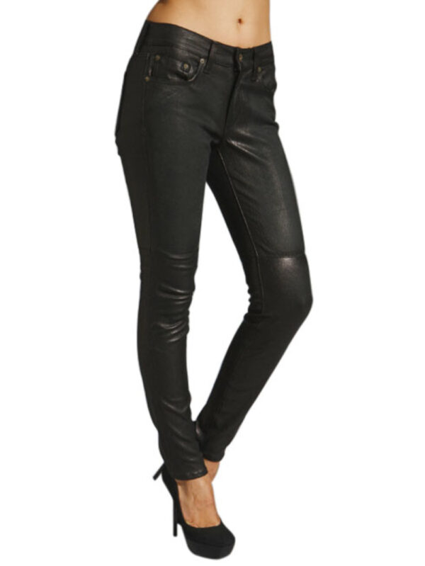 Casual Fit Leather Pants Front