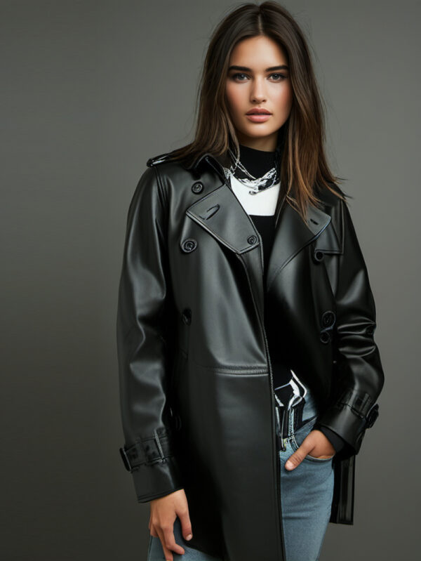 Charismatic Charm Leather Coat