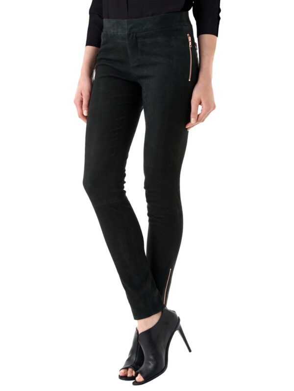 Cool Casual Suede Leather Pants Front