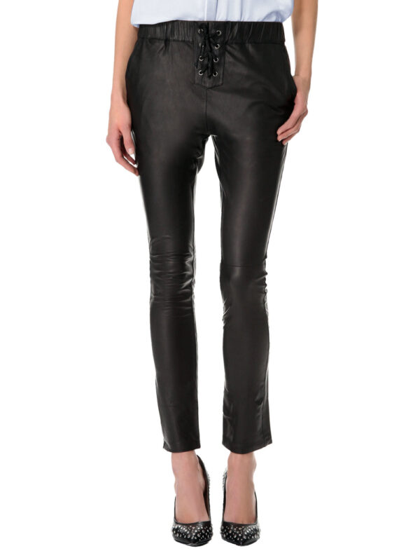 Cozy Laced Leather Pants Front