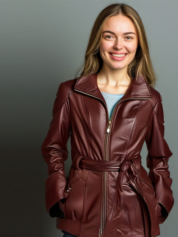 Cropped Belted Lambskin Trench