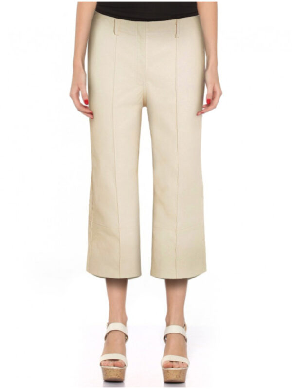 Cropped Leather Culottes Front