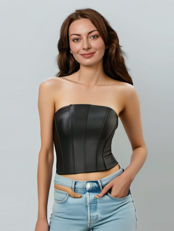 Curved Contour Leather Corset