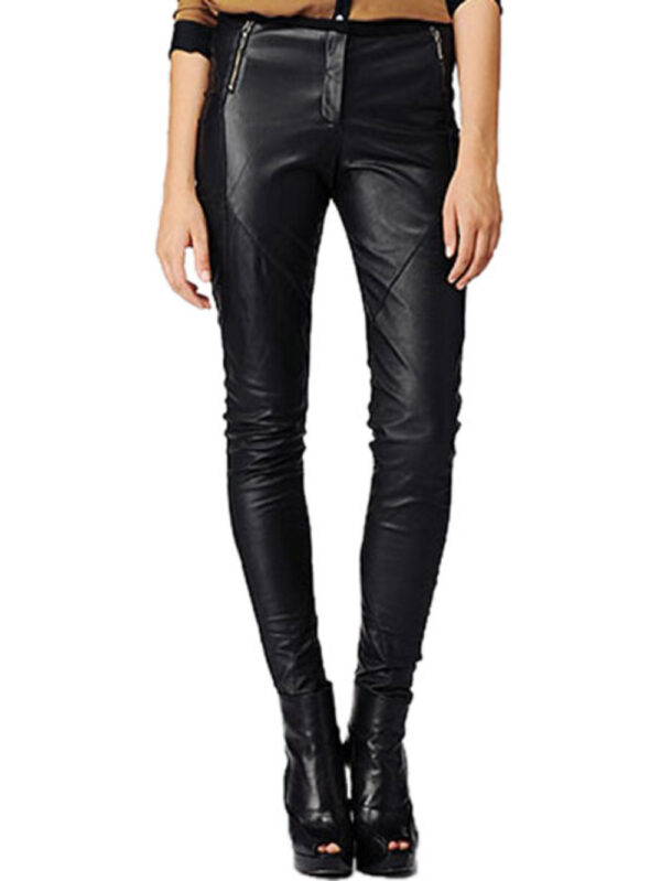 Dainty Designer Leather Pants Front