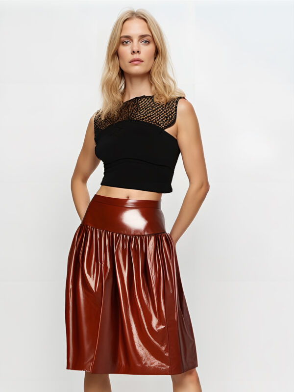 Elaborate Waist Luxe Leather Skirt