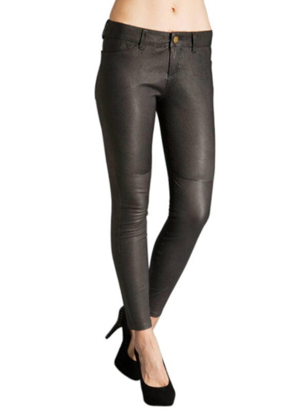 Elegant Ankle-Length Leather Pants Front