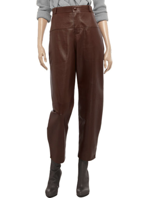 Funky Loose Leather Pants Front