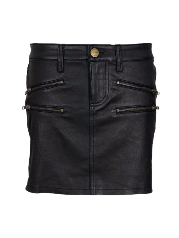 Hot Trendy Mini Leather Skirt Front