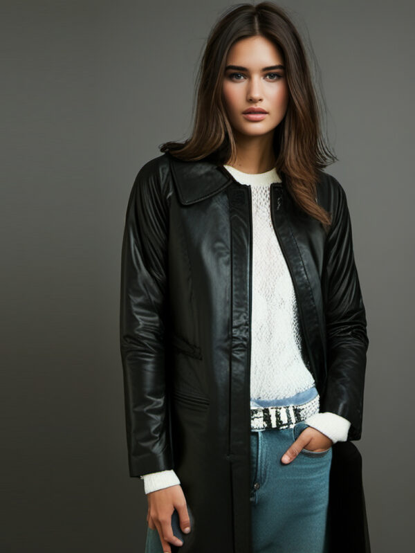 Lambskin Coat with Tabbed Cuffs