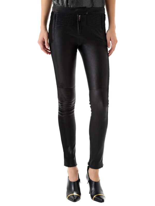 Lambskin Skinny Leather Pants Front