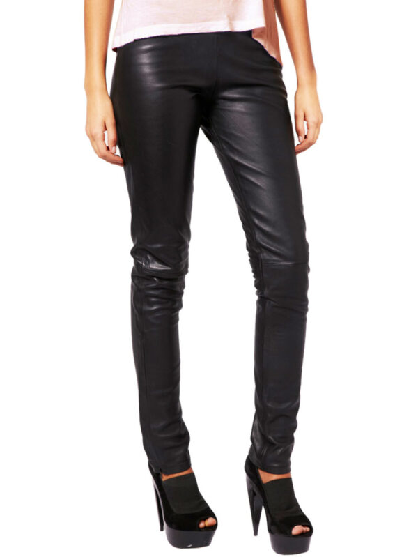 Legging-Style Leather Pants Front