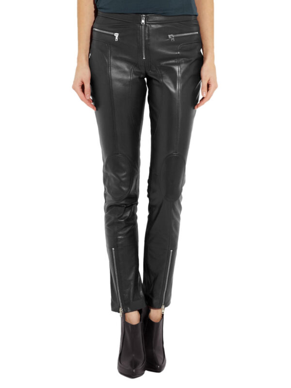 Paneled Skinny Leather Pants Front