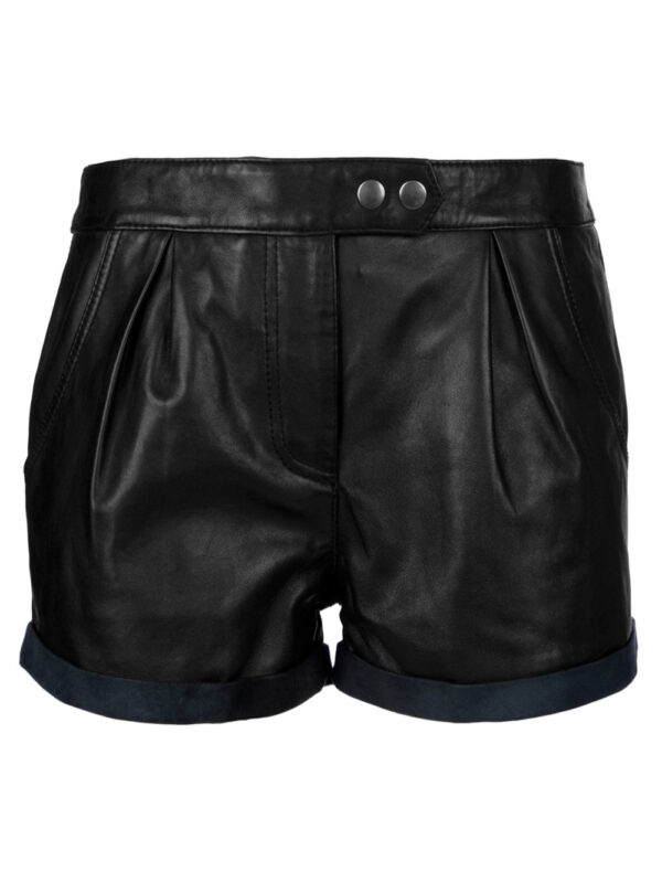 Semi-Casual Sleek Leather Shorts Front