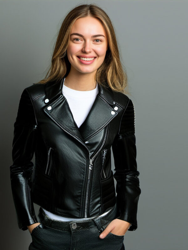 Side Zip Noir Moto Jacket