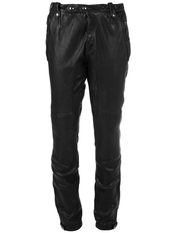 Slim-Casual Leather Pants Front