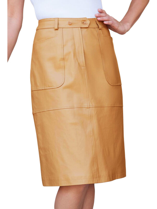 Slim-Fit Everyday Leather Skirt Front