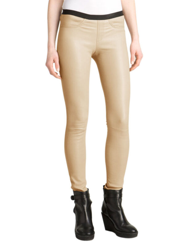 Soft Skinny Leather Pants Front