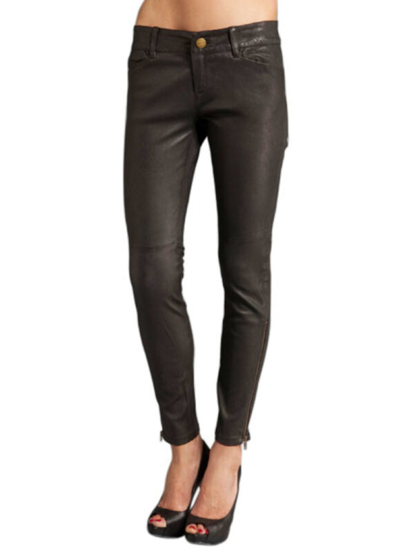 Spectacular Ankle-Fit Leather Pants Front