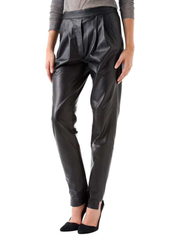 Sporty Elegant Leather Pants Front