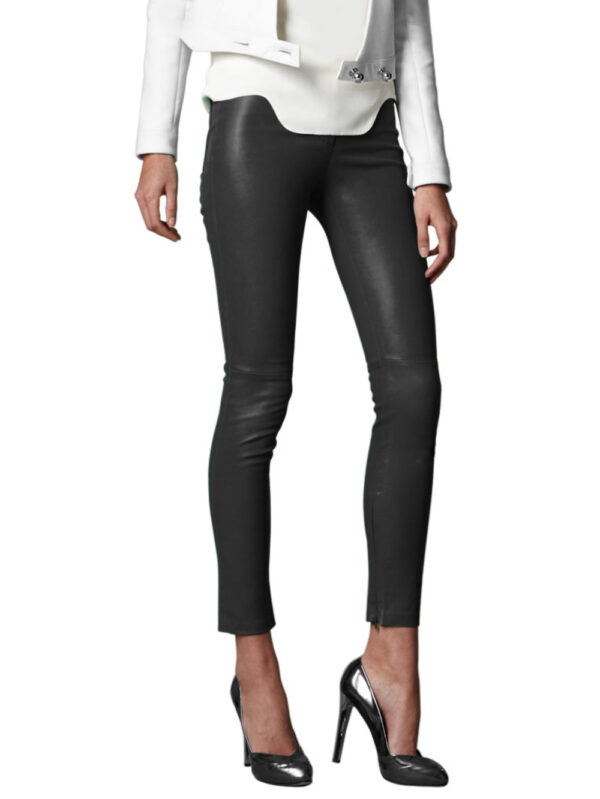 Startling Ankle-Style Leather Pants Front