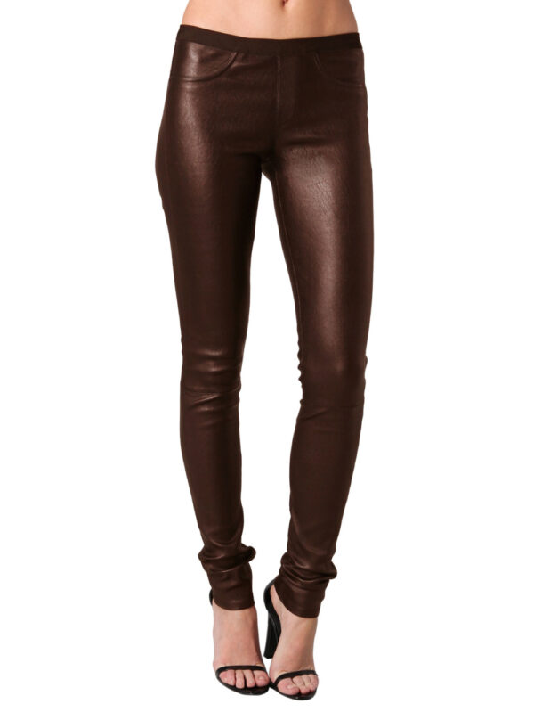 Straight-Skin Leather Pants Front