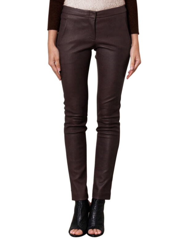 Stretch-Fit Stylish Leather Pants Front