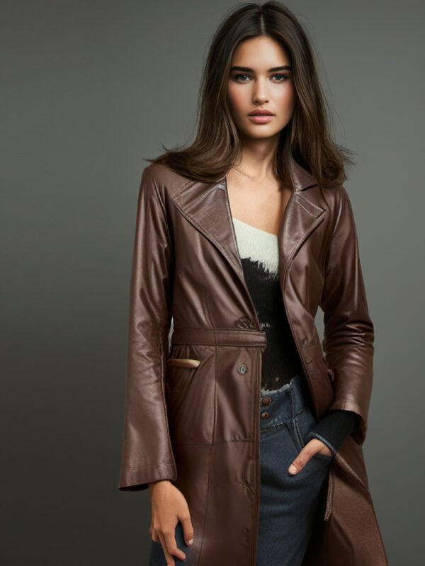 Sultry Noir Leather Coat