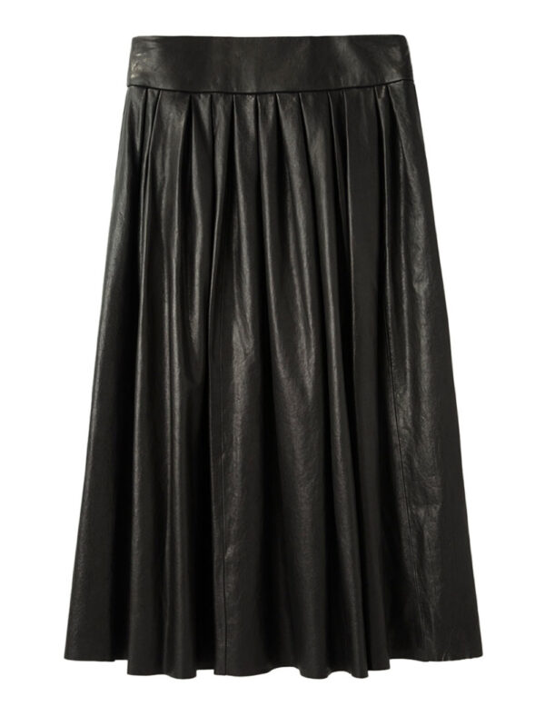 Swingy Classic Leather Skirt Front