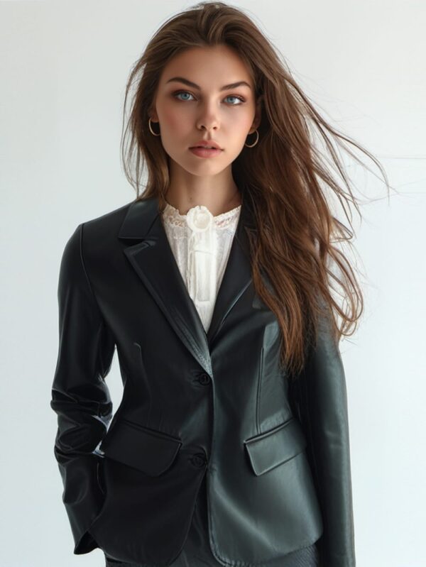 Timeless Noir Leather Blazer