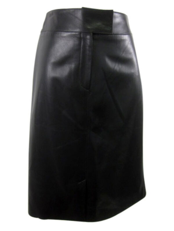 Timeless Straight Leather Skirt Front