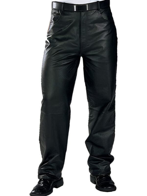 Baggy Style Comfy Leather Pants Front