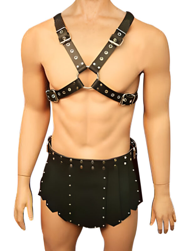 Brawler Inspired Leather Kilt Front