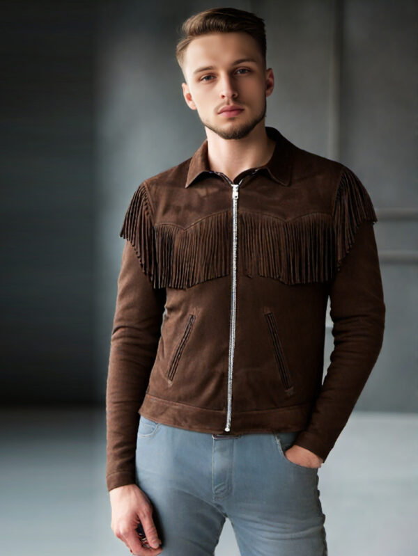 Brown Fringe Suede Jacket