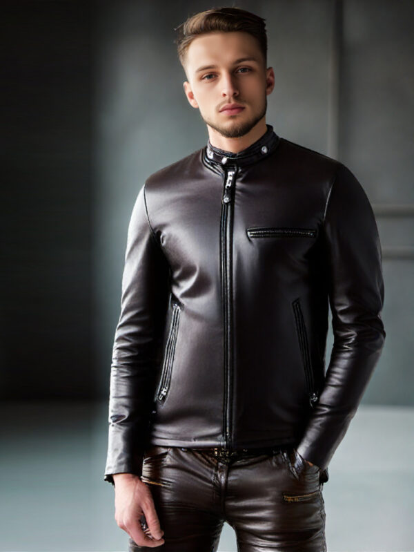 Button Throat Lambskin Jacket