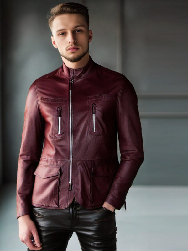 Classic Flap Pocket Leather Jacket