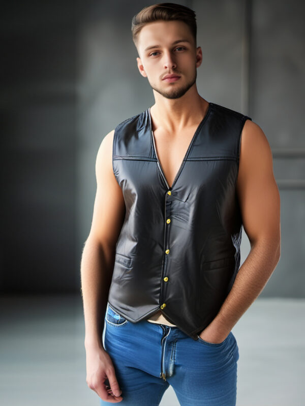 Cocktail Style Formal Leather Vest