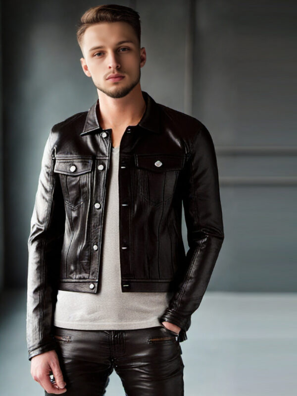 Denim Style Leather Jacket