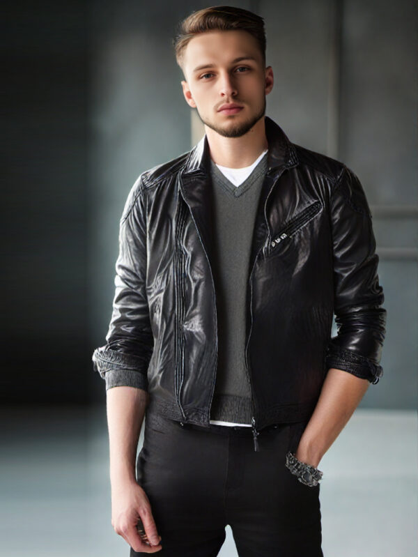 Designer Elegant Biker Leather Jacket