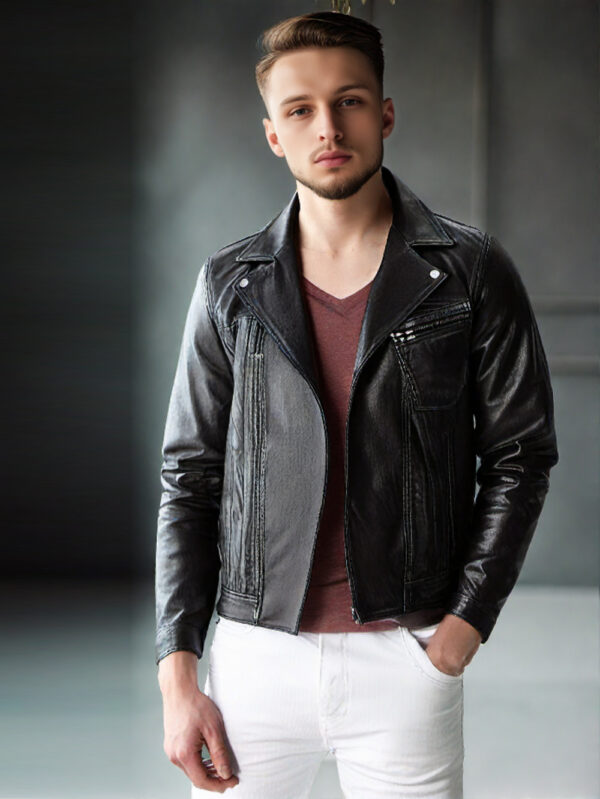 Designer Moto Leather Jacket for Men