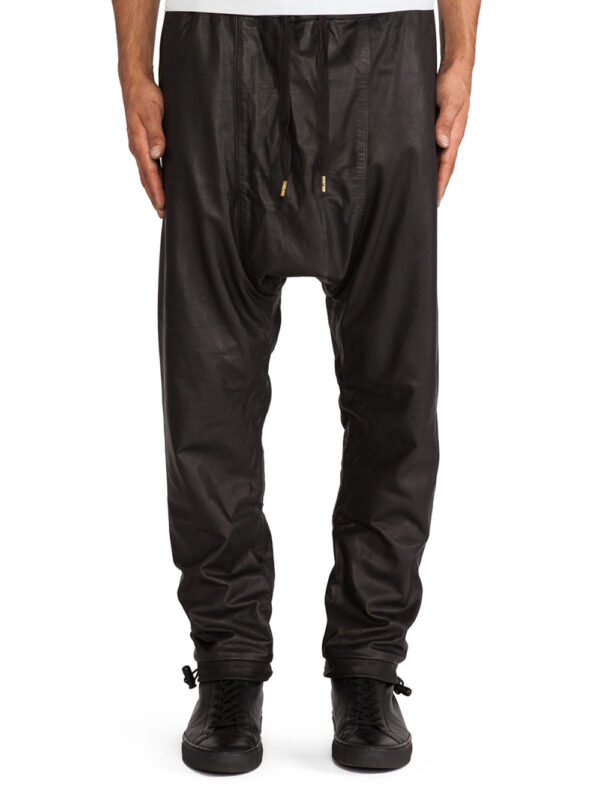 Drop Crotch Toggle Hem Pants Front