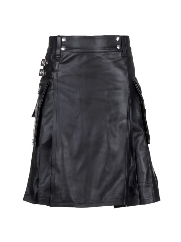 Elegant Classic Leather Kilt Front