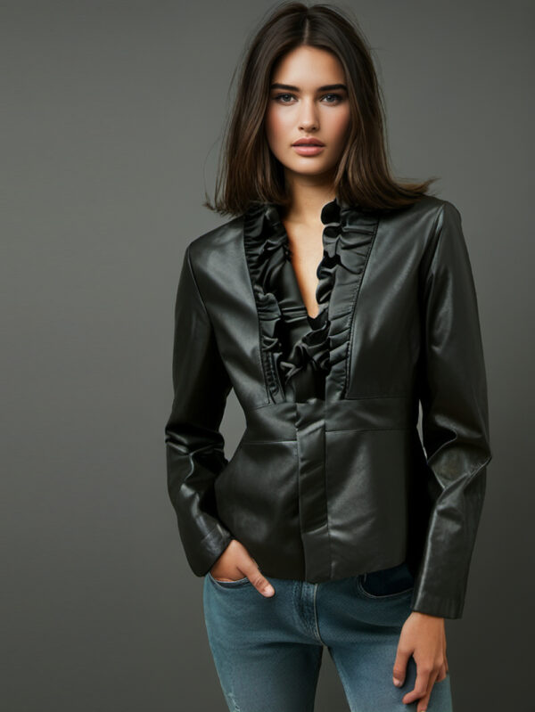 Frilly Chic Leather Jacket