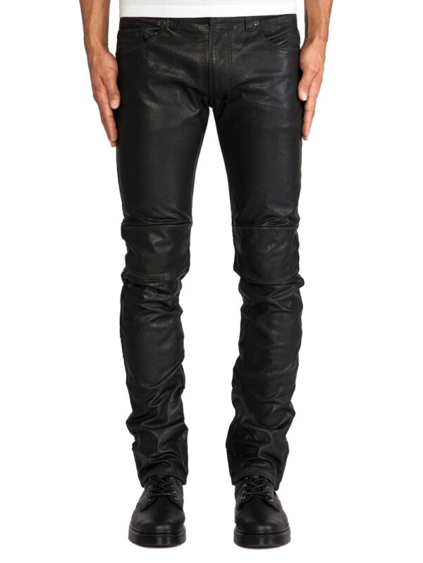 Knee Patch Lambskin Pants Front