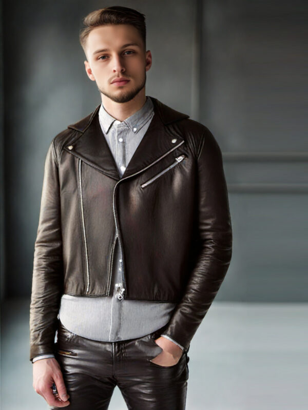 Lambskin Biker Jacket with Suede Panels