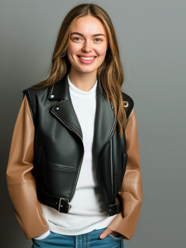 Luxe Multi-Tone Lambskin Biker Jacket