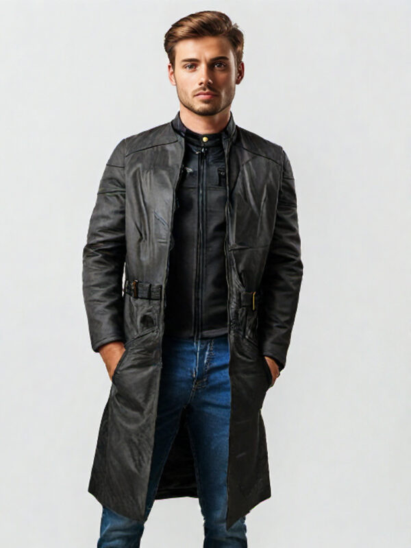 Matrix Style Long Leather Coat