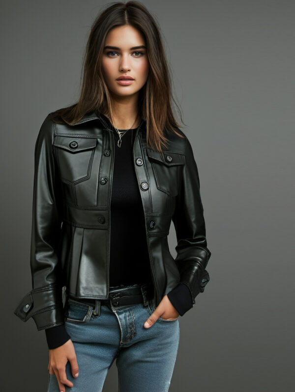 Military Riffle Leather Jacket