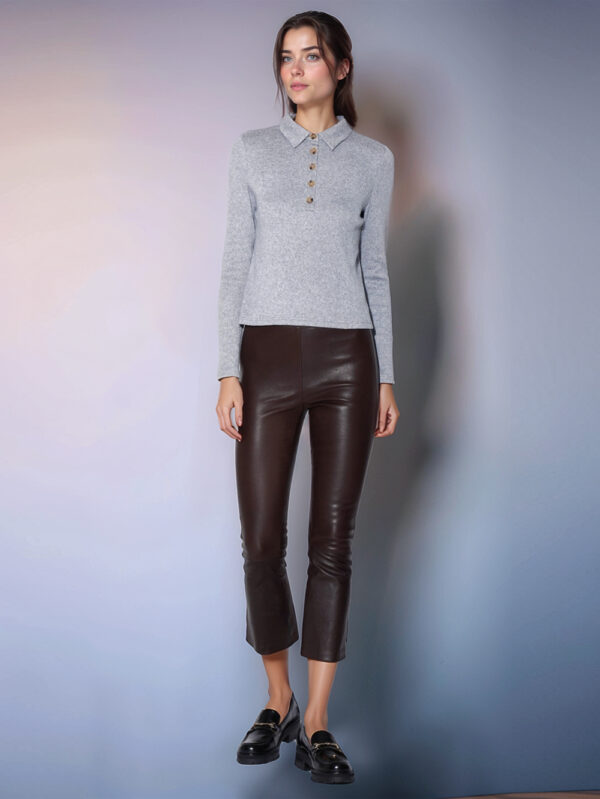 Mocha Elegance Leather Pant