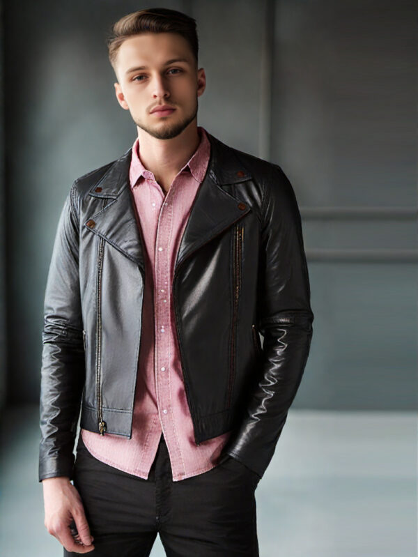 Monochrome Zips Men’s Biker Jacket